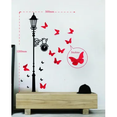 Naklejki ścienne Motyle z karteczkami samoprzylepnymi 50x120 cm MIN 2